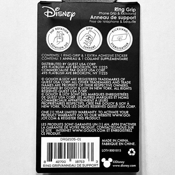 🆕 MICKEY + MINNIE MOUSE PHONE HAND RING GRIP & KICKSTAND ~ 360 Rotation - Picture 3 of 4
